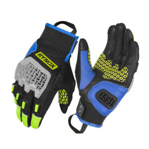 Rynox Gravel Dualsport Riding Gloves – Hi Viz Blue Green