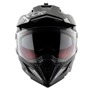 Axor X-Cross Dual Visor Helmet – Solid Gloss Black Red