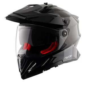 Axor X-Cross Dual Visor Helmet – Solid Gloss Black Red