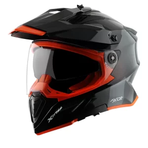 Axor X-Cross Dual Visor Helmet – Gloss Black Orange