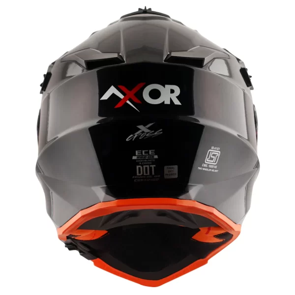 Axor X-Cross Dual Visor Helmet - Gloss Black Orange - Image 5