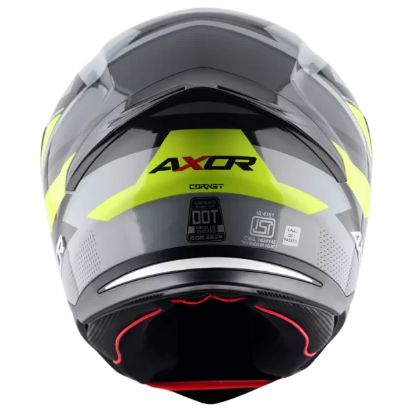 Axor Hunter Cornet Helmet - Gloss Nardo Grey Neon Yellow - Image 5