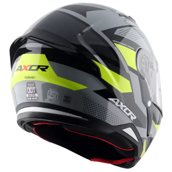 Axor Hunter Cornet Helmet - Gloss Nardo Grey Neon Yellow - Image 6