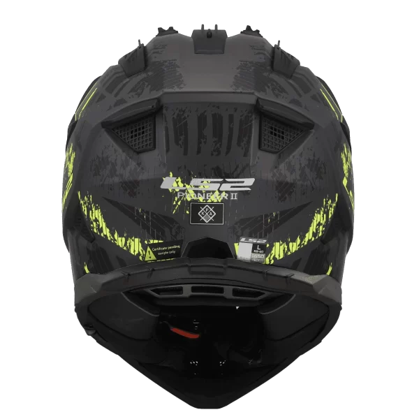 LS2 MX436 Pioneer II Crazy Matt Black Hi-Viz Yellow-06 - Image 3