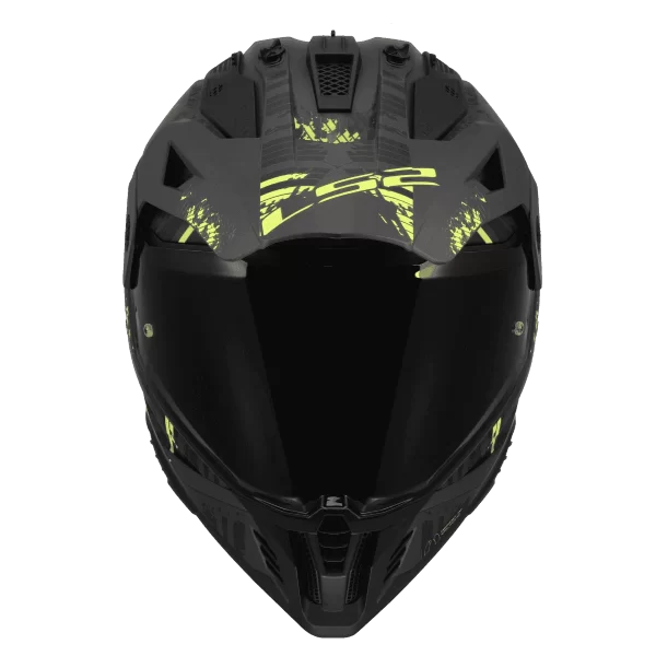 LS2 MX436 Pioneer II Crazy Matt Black Hi-Viz Yellow-06 - Image 4