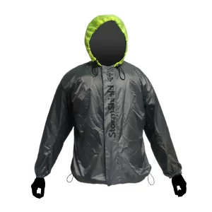 Mototech StormShield Air Ultralight Waterproof Rain Overjacket – Grey+Green