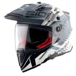 Axor X-Cross Dual Visor Speedometer Helmet – Gloss White Grey