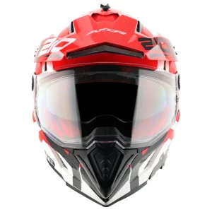 Axor X-Cross Dual Visor Speedometer Helmet – Gloss White Red