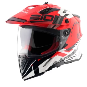 Axor X-Cross Dual Visor Speedometer Helmet – Gloss White Red