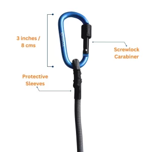 Mototech QuickClip Bungee Tie-Down with Carabiner – 36″ / 90cms – Grey
