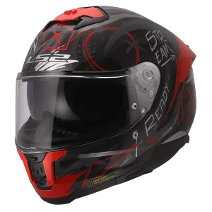 LS2 FF320 Stream II Scratches – Gloss Black Red