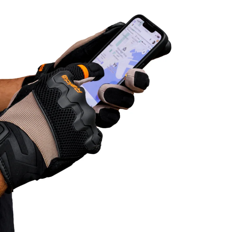 Raida Drift Motorcycle Gloves - Red - Image 5