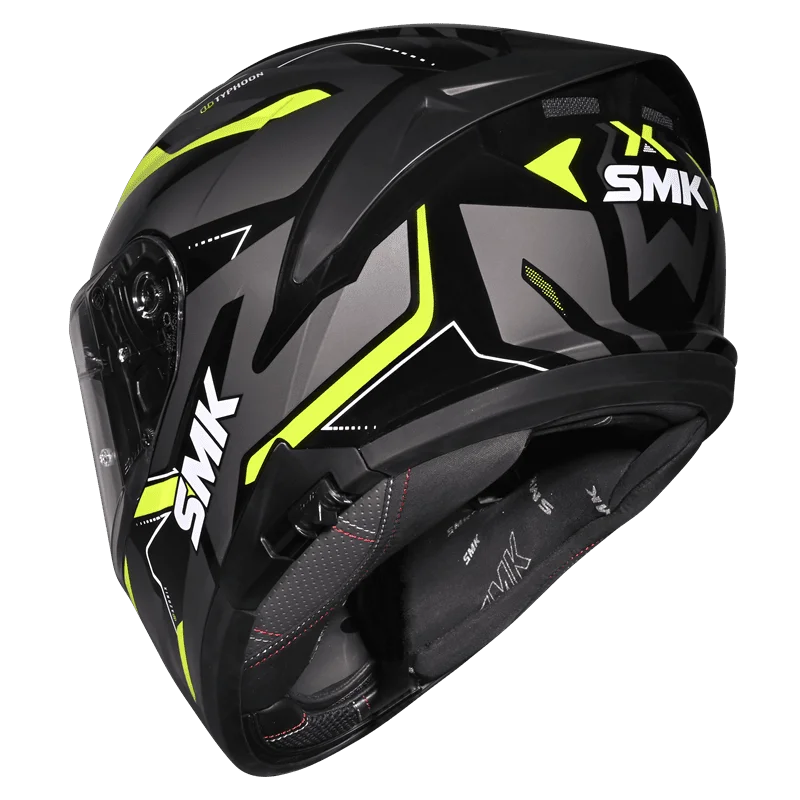 SMK Helmet Typhoon Azonix GL263 - Gloss Black Hi-Viz - Image 4