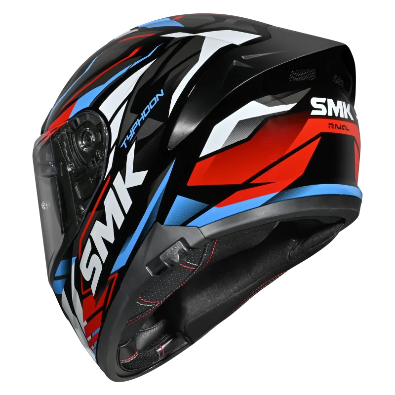 SMK Helmet Typhoon Rival GL213 - Gloss White Blue Red - Image 4