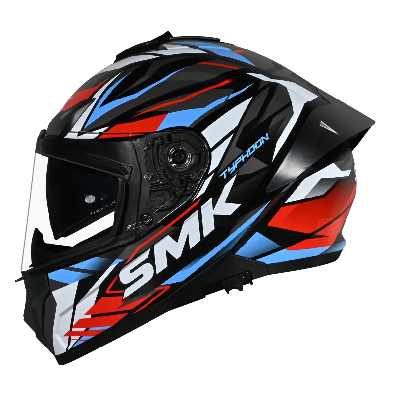 SMK Helmet Typhoon Rival GL213 - Gloss White Blue Red - Image 5
