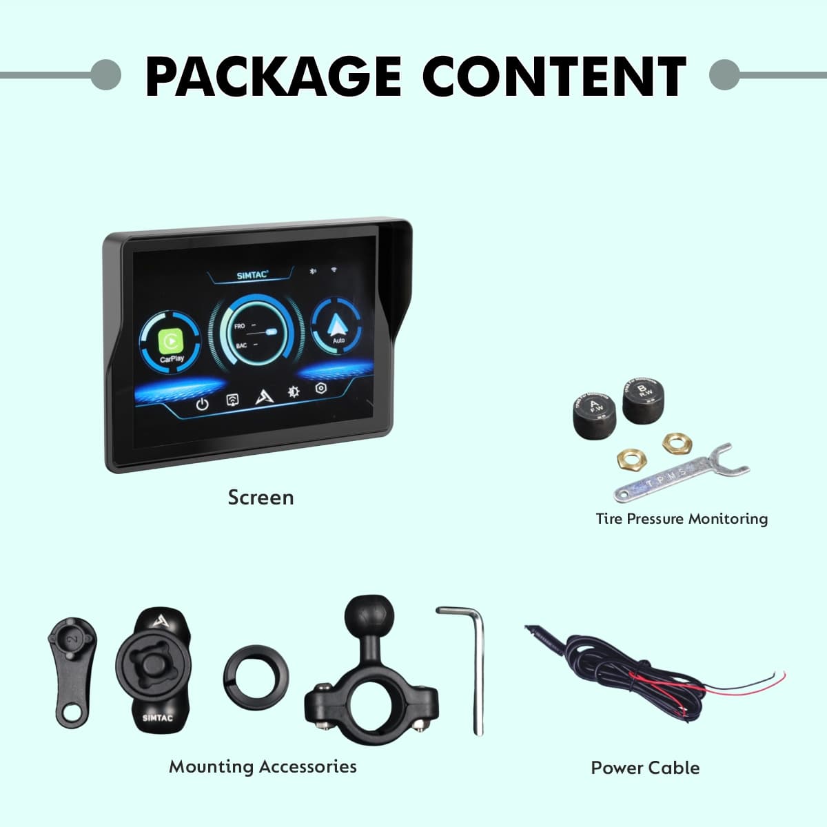 Simtac Motorcycle GPS CarPlay & Android Auto System – M2 - Image 8
