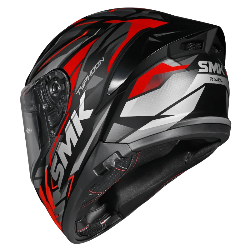 SMK Helmet Typhoon Rival MA263 - Matt Grey Red - Image 5