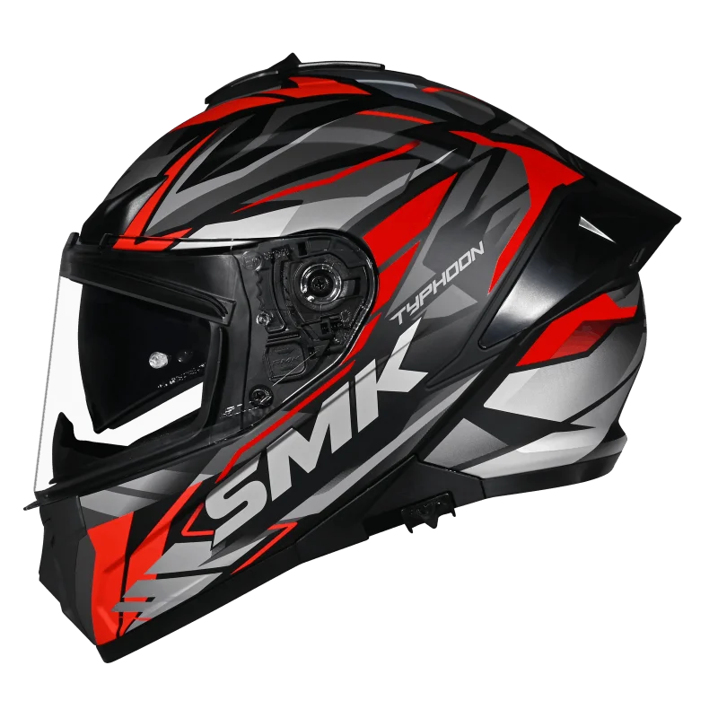 SMK Helmet Typhoon Rival MA263 - Matt Grey Red - Image 4